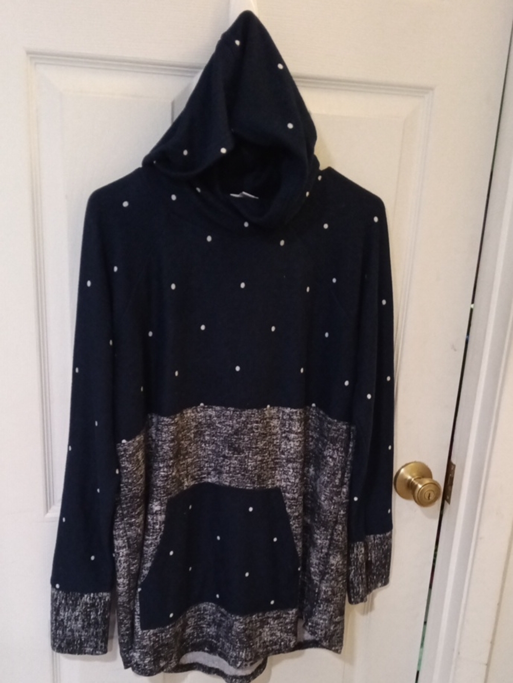 LuLaRoe Navy Polka Dot Hoodie